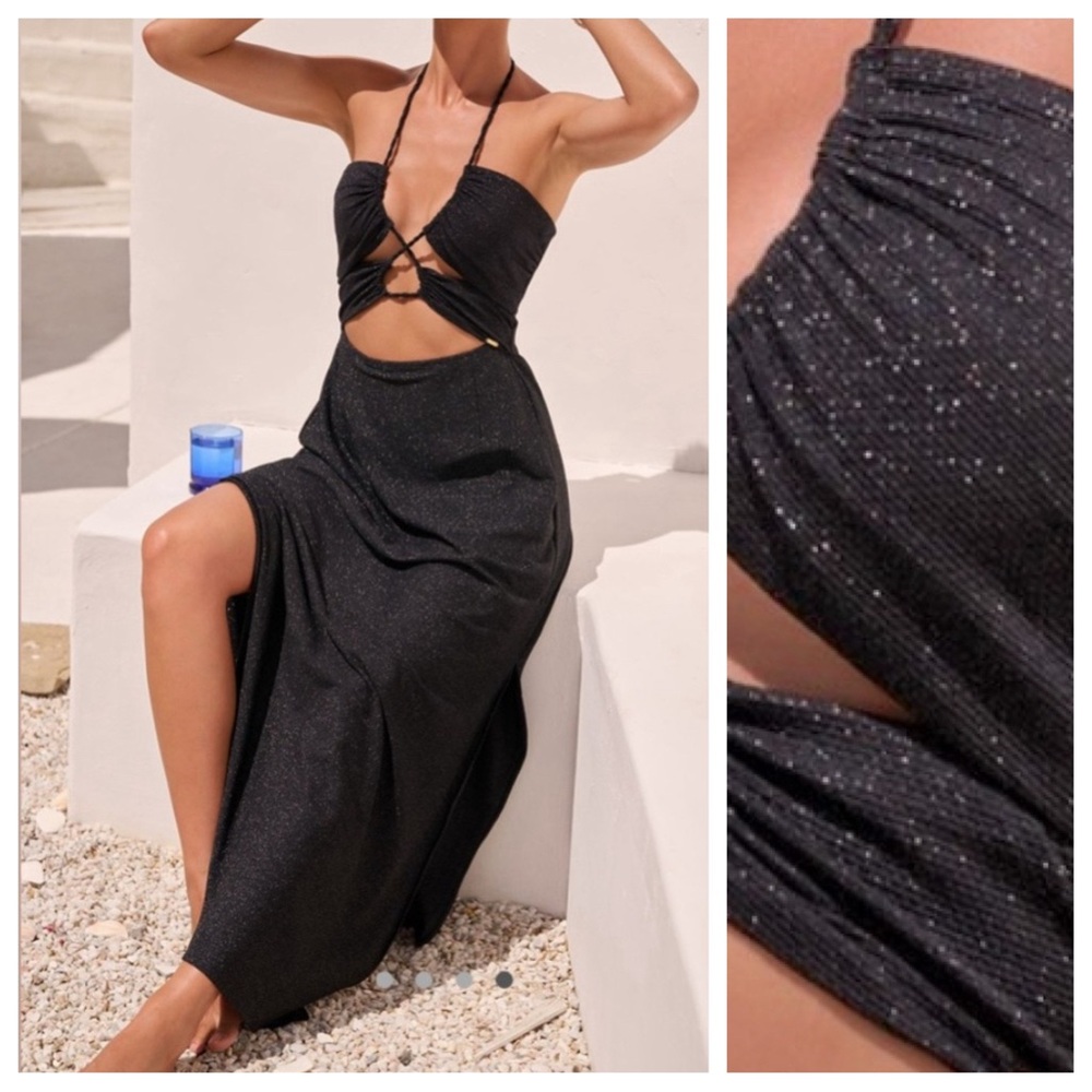 NWT Black/Gold Maxi Dress